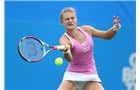 EASTBOURNE, ENGLAND - JUNE 14: Samantha Murray of Great Britain plays a forehand against Christina Mchale of USA during their Women's Singles first round qualifying match on day one of the Aegon International at Devonshire Park on June 14, 2014 in Eastbourne, England.  (Photo by Steve Bardens/Getty Images)